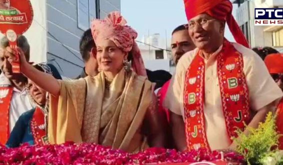 Saffron wave surges: Kangana Ranaut leads BJP rally in Jodhpur amidst huge support