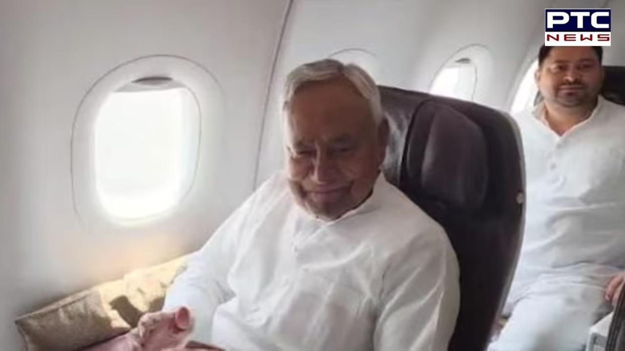 Nitish Kumar and Tejashwi Yadav travel together to Delhi for coalition meetings