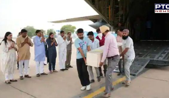 Bodies of 45 Kuwait building fire victims arrive at Delhi’s Palam airport