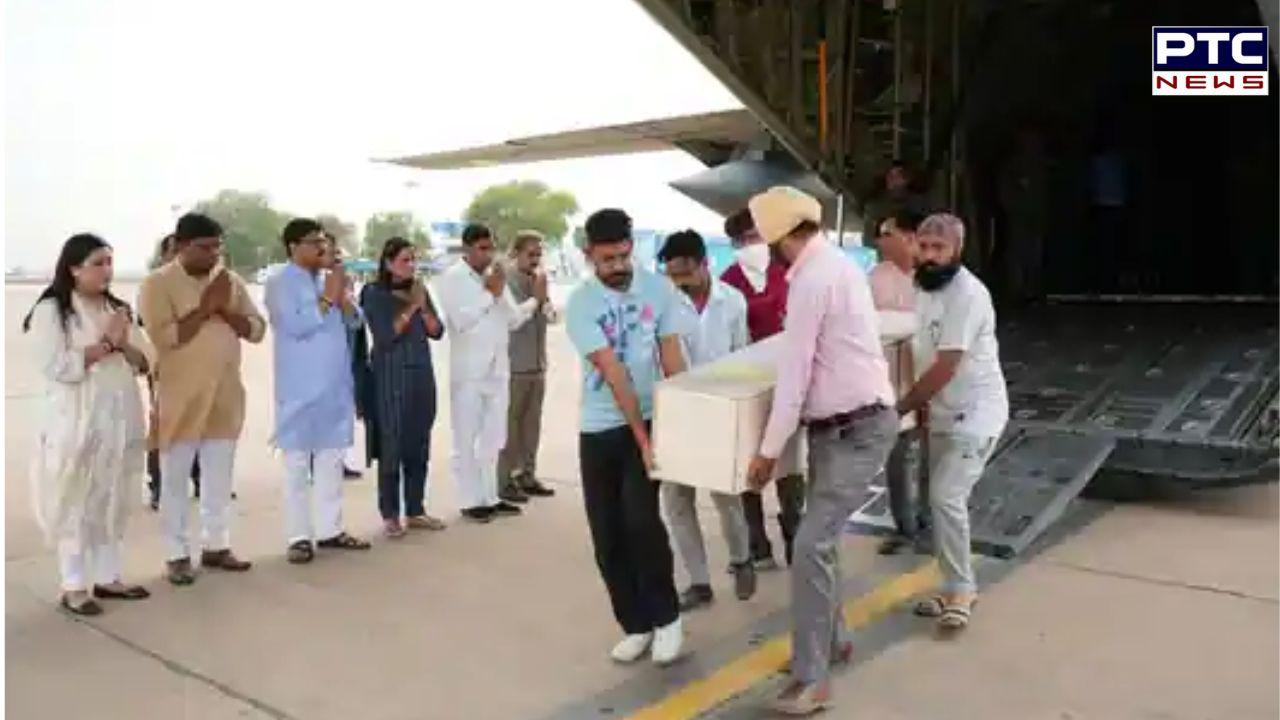 Bodies of 45 Kuwait building fire victims arrive at Delhi’s Palam airport