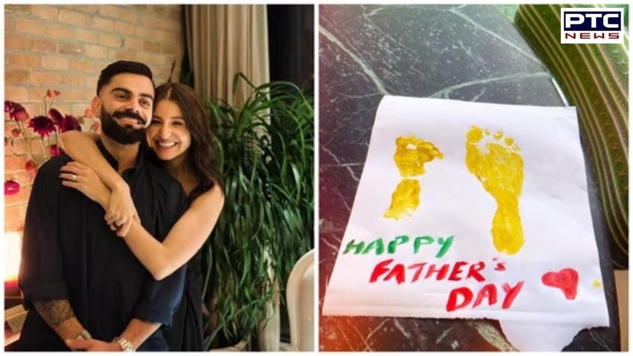 Anushka Sharma shares adorable Father’s Day 2024 card for new dad Virat Kohli; fans wonder ‘Is that Vamika’s footprint?’