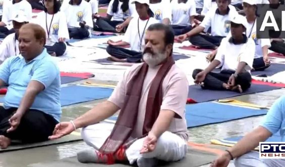 Celebrities from Suresh Gopi to Vidya Malavade participates in International Yoga Day