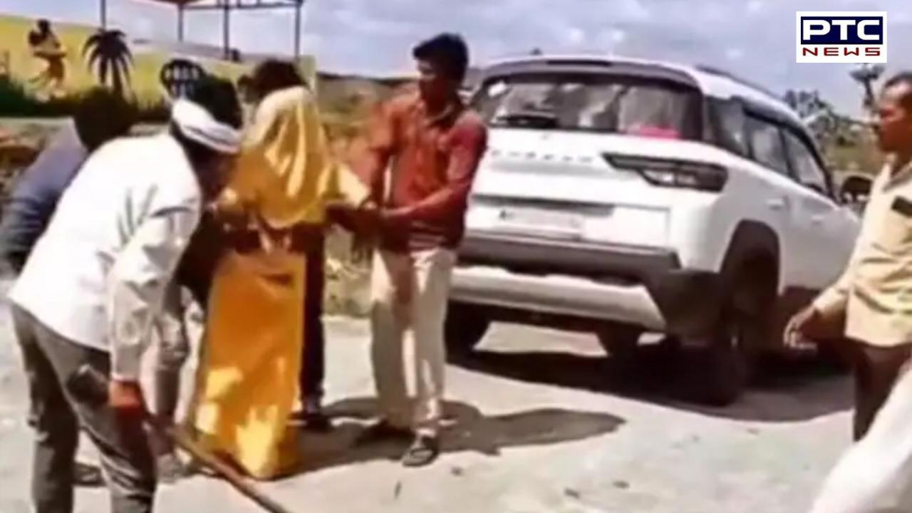 Video shows woman being beaten with stick in Madhya Pradesh