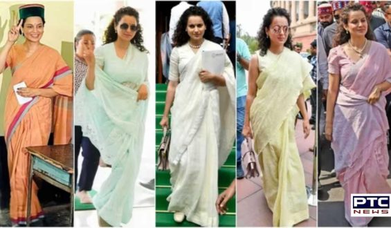 Kangana Ranaut’s Parliamentary fashion: Elegantly flaunting the graceful six yards | See Pics