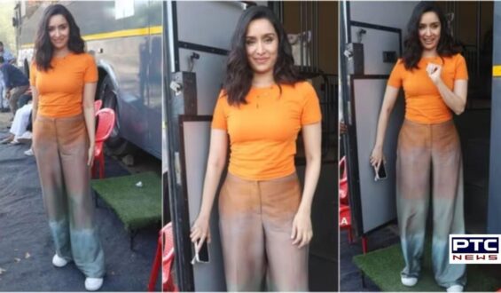 Shraddha Kapoor sets minimalist fashion goals with basic orange t-shirt and trendy tie-dye denim | Watch