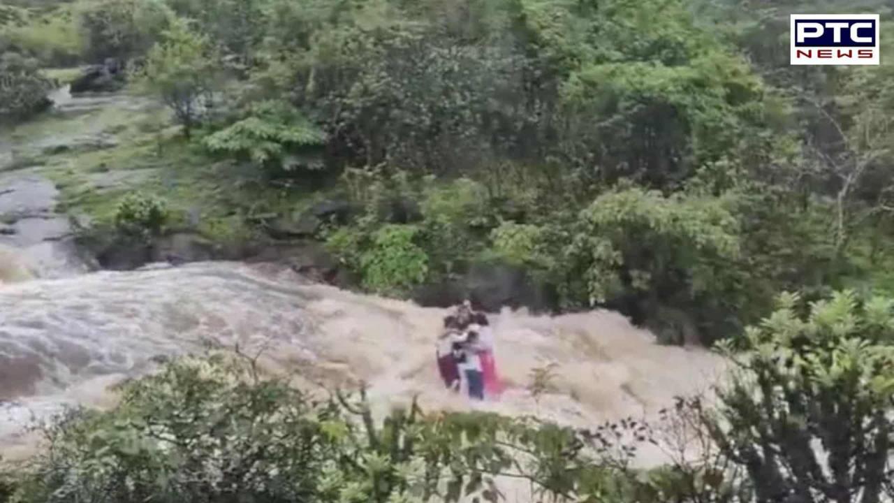 Family of seven swept away in swollen waterfall near Mumbai, captured on camera