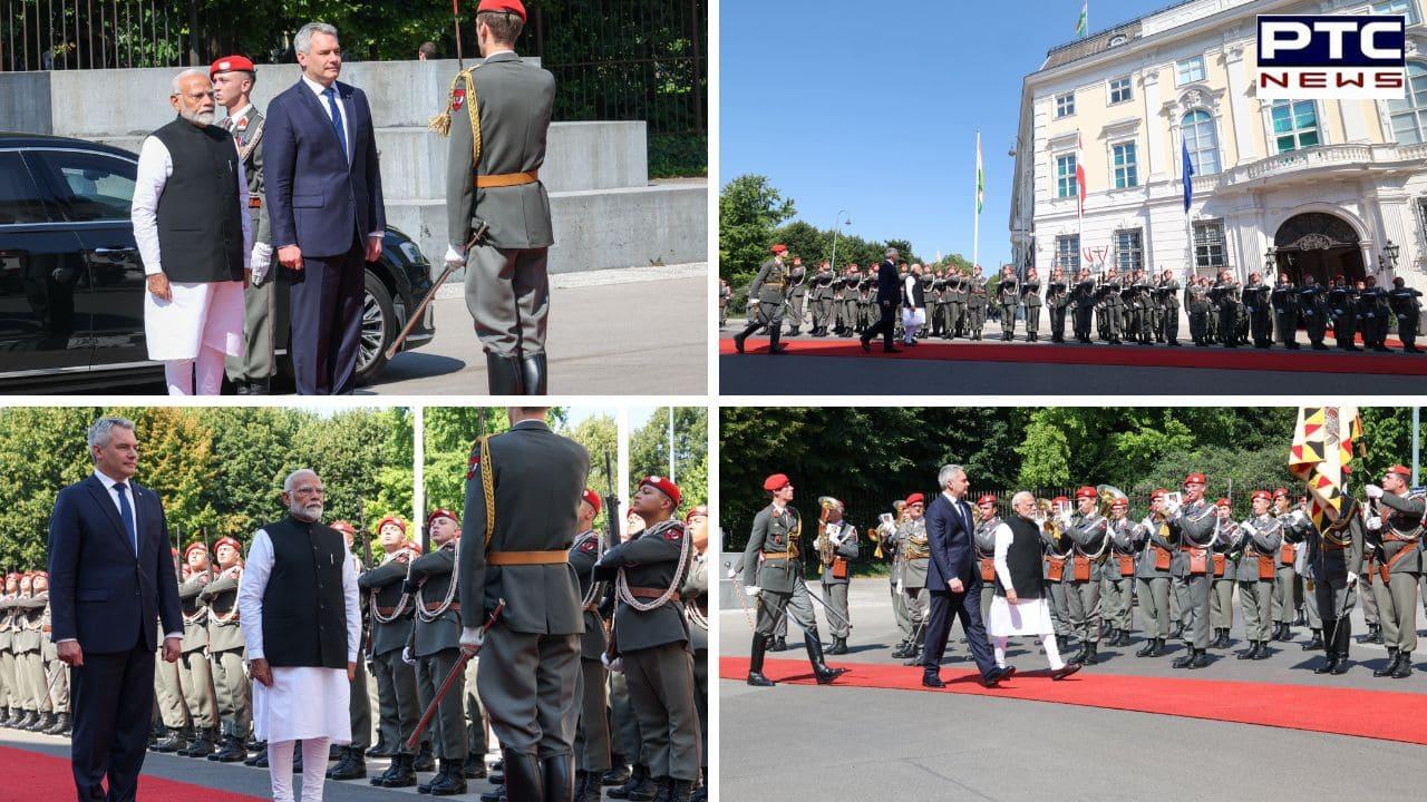 PM Modi visit to Austria: PM receives ceremonial Guard of Honour in Vienna