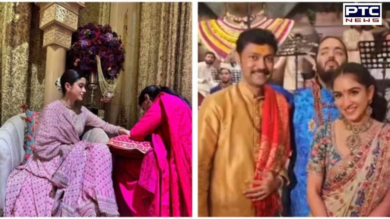 Inside Anant Ambani and Radhika Merchant’s mehendi: Mukesh Ambani performs puja, priests pose for photos with the couple