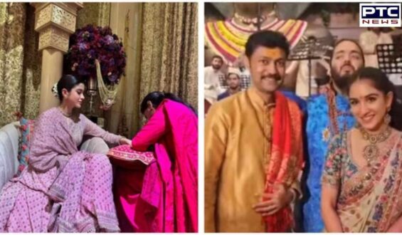 Inside Anant Ambani and Radhika Merchant’s mehendi: Mukesh Ambani performs puja, priests pose for photos with the couple