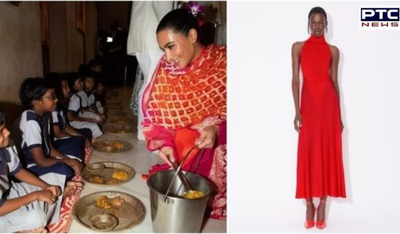 Kim Kardashian wore Rs 2 lakh dress while serving food to children at Mumbai’s ISKCON temple