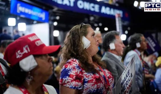 Trump supporters are listening carefully, with a bandage