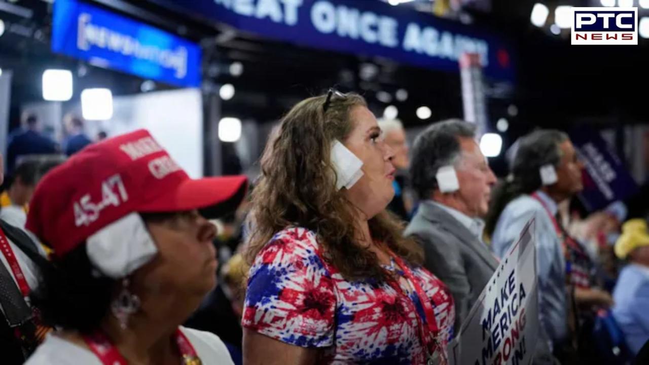 Trump supporters are listening carefully, with a bandage