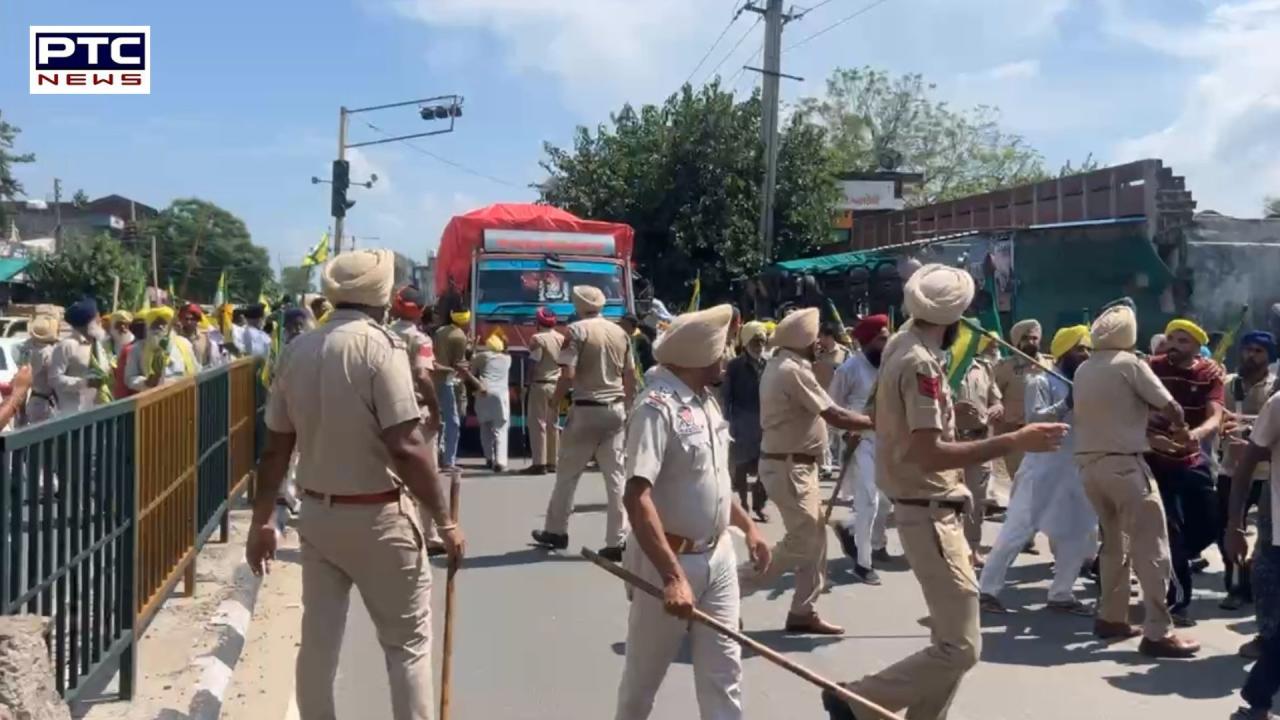 Punjab: Farmers clash with police in Malerkotla over land acquisition for highway project