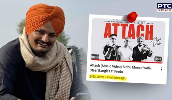 Sidhu Moosewala’s new song ‘Attach’ takes the internet by storm, garnering millions of views in minutes