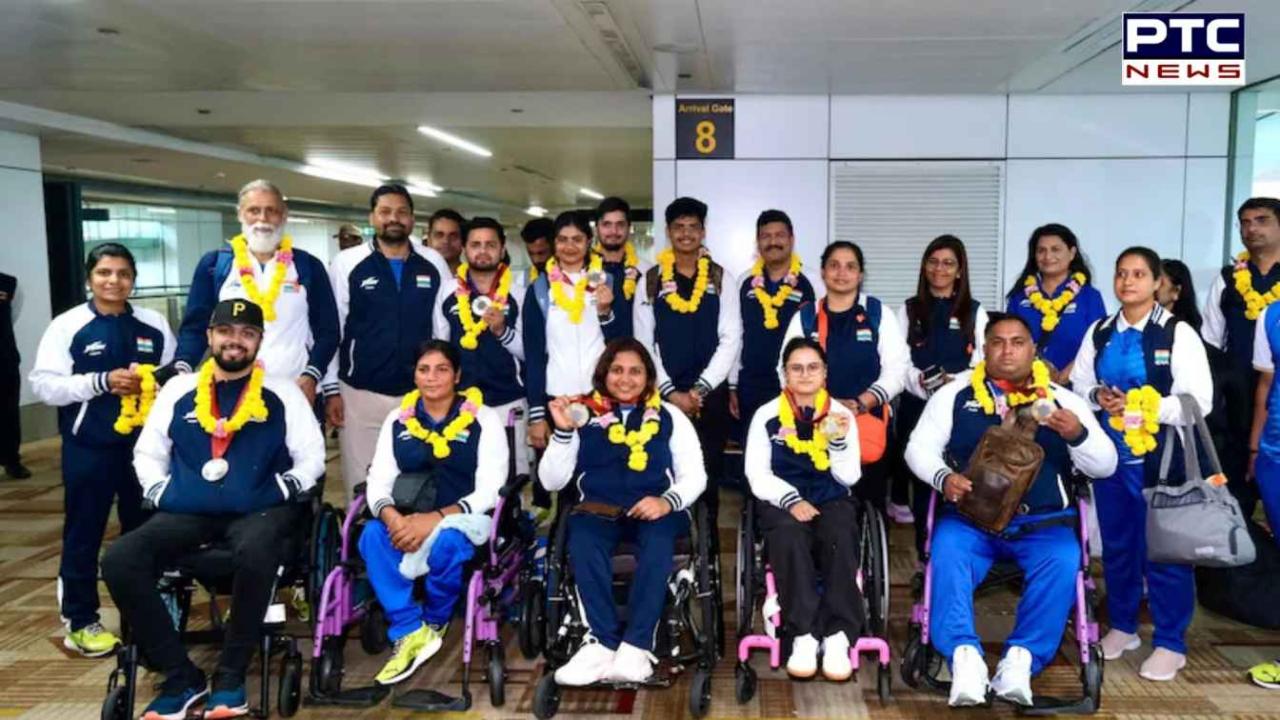 India’s Paralympics medalists receive heroic welcome on returning home